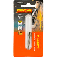 TorkCraft Mini Router Bit - V-Groove 6.4mm - Rotary Tool Accessory