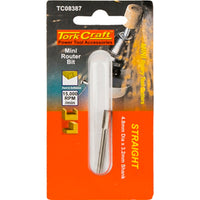 Tork Craft Mini Router Bit - 4.8mm Straight Bit, 3.2mm Shank - for Rotary Tools, Woodworking, & Inlay