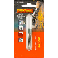 Tork Craft Mini Grinding Stone Bullet 3.2mm Shank - Rotary Tool Accessory, Silicon Carbide Abrasive, For Stone, Glass, Ceramics