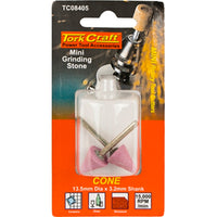 Tork Craft Mini Grinding Stone Cone 15.9mm - Rotary Tool Accessory for Metal Sharpening - Chavda.com