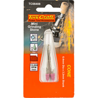 Tork Craft Mini Grinding Stone Cone 6.4mm Rotary Tool Bit. Abrasive Point for Sharpening, Deburring Metal. Power Tool Accessory.