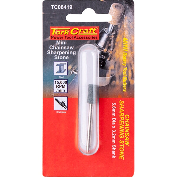 Tork Craft Mini Chainsaw Sharpening Stone 5.6mm - Rotary Tool Grinding Stone for Chainsaw Blades