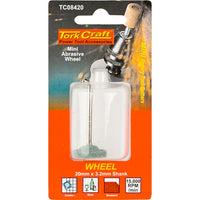 Tork Craft Mini Abrasive Wheel 20mm: Power Tool Accessory for Ceramic, Glass, & Stonework - Precision Grinding & Engraving