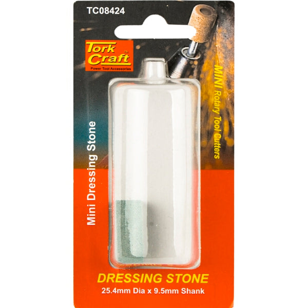 Tork Craft Mini Dressing Stone for Rotary Tools - 25.4mm x 9.5mm Shank - Grinding Wheel Dresser, Stone for Sharpening & Cleaning
