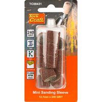 Tork Craft Mini Sanding Sleeves 12.7mm 240 Grit - Rotary Tool Accessories for Woodworking, Plastic, and Metal