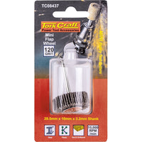 Tork Craft Mini Flap Wheel 120 Grit - Rotary Grinding Wheel 29.5mm Shank