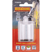 Tork Craft Mini Flap Wheel 80 Grit - Rotary Grinding & Polishing Tool - 29.5x5x3.2mm Shank - For Metal, Rubber, Plastic