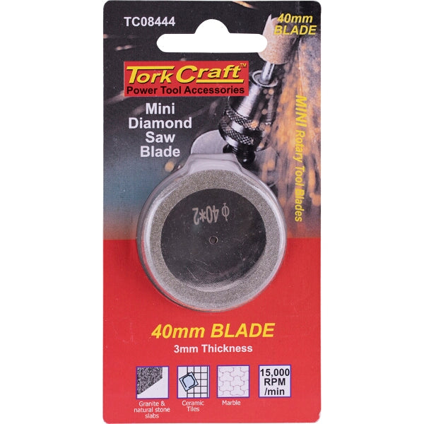 Tork Craft Mini Diamond Saw Blade 40mm: Power Tool Accessory for Cutting Stone, Tile, and Marble