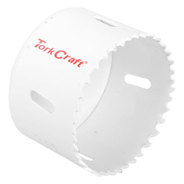 TorkCraft 73mm Bi-Metal Hole Saw - White - Cutting Tool for Steel, Wood, PVC