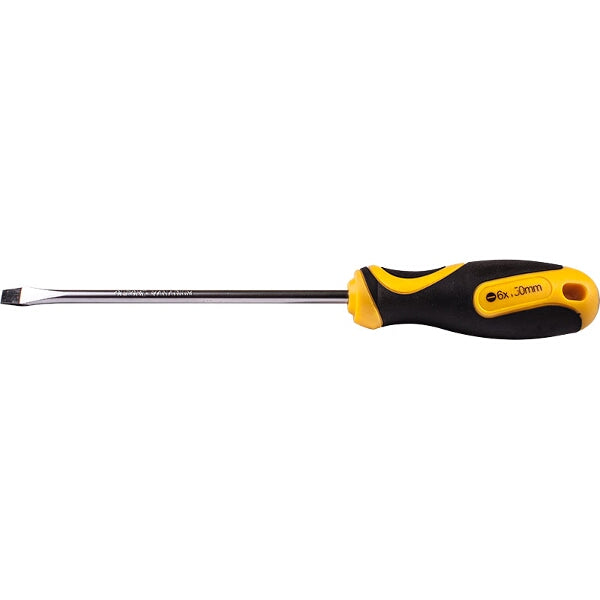 Slotted Screwdriver 6 x 150mm | Flat Head Screwdriver for Home & Professional Use | Tool for Screwing | Yellow and Black Handle