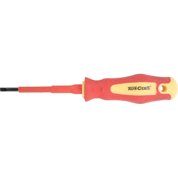 TorkCraft Insulated Slot Screwdriver 0.6x3.5x75mm VDE - Safe Electrical Screwdriver