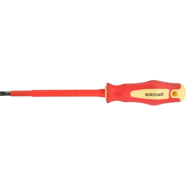 Tork Craft Insulated Screwdriver Slot Head 6.5x150mm VDE Certified - Electrical Safe