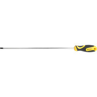 Slotted Screwdriver 5x300mm - Long Flat Head Screwdriver with Yellow & Black Handle - Professional Grade Hand Tool