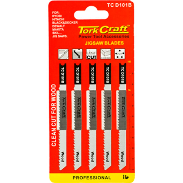 Tork Craft Jigsaw Blades for Wood - U-Shank, 10 TPI, Clean Cut - Buy Now!