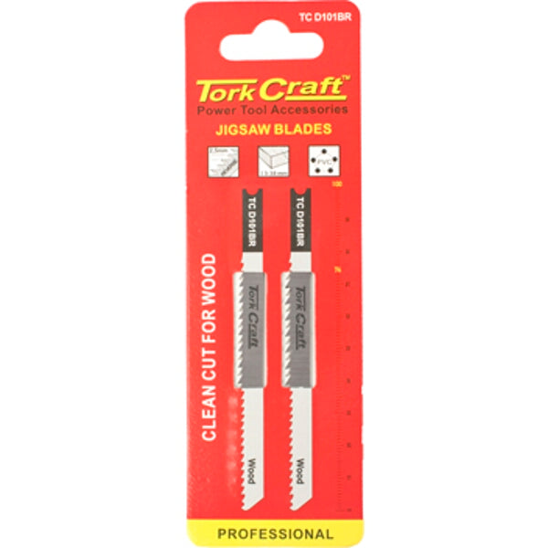 Tork Craft Jigsaw Blades for Wood - 10 TPI Reverse Tooth U-Shank, Clean Cut