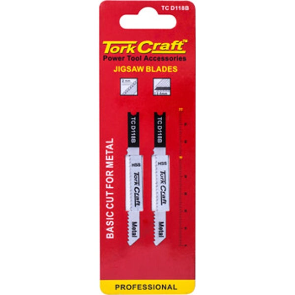 Tork Craft Jigsaw Blades - Metal Cutting - Basic Cut for Metal - Power Tool Accessory - TC D118B