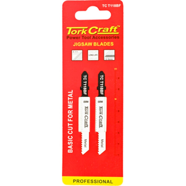 Tork Craft T118BF Jigsaw Blades - Metal Cutting, Long Life, 2-Piece Set. Power Tool Accessories.