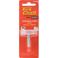 Tork Craft Grinding Point Flat 25mm x 10mm - Power Tool Accessory for Metal Deburring & Smoothing