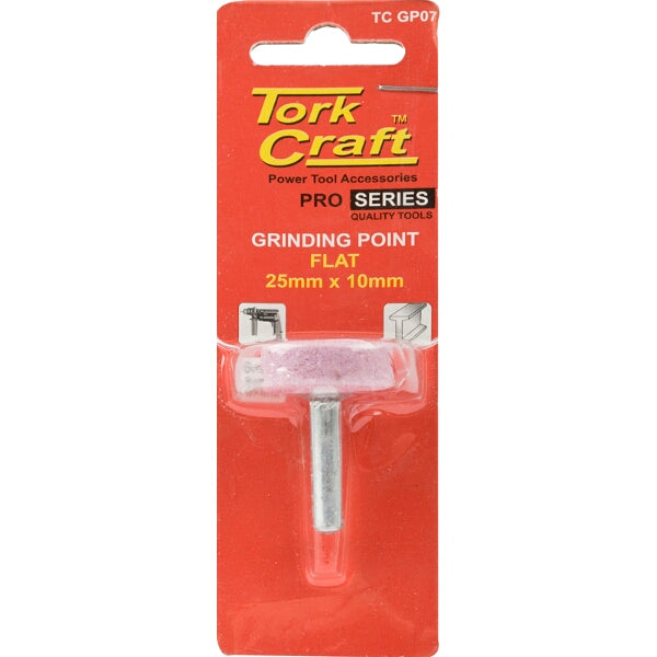 Tork Craft Grinding Point Flat 25mm x 10mm - Power Tool Accessory for Metal Deburring & Smoothing