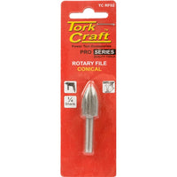 Tork Craft Rotary File Conical Burr - 1/4 Inch Shank Power Tool Accessory
