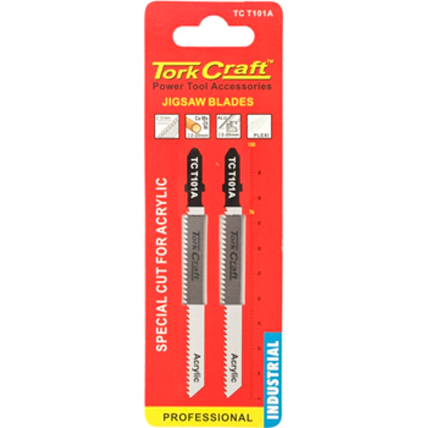 Tork Craft Acrylic Jigsaw Blades TC T101A - 2 Pack, 12 TPI. Power tool Accessories.