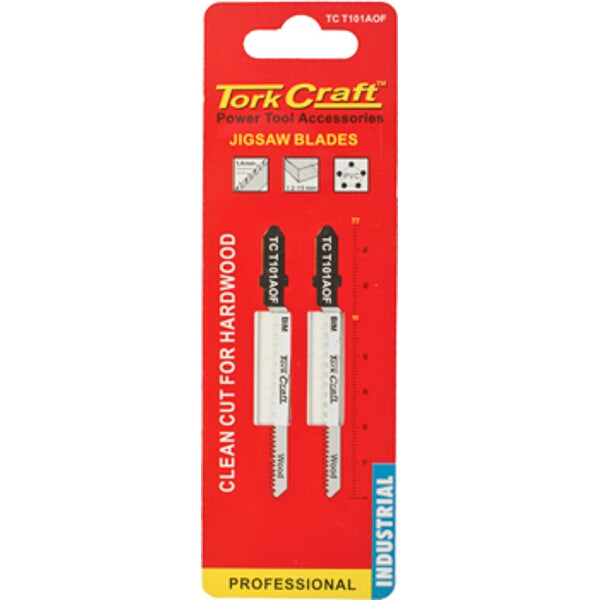 Tork Craft T101AOF Jigsaw Blades - T-Shank, Clean Cut for Hardwood - Power Tool Accessories, 2-Pack