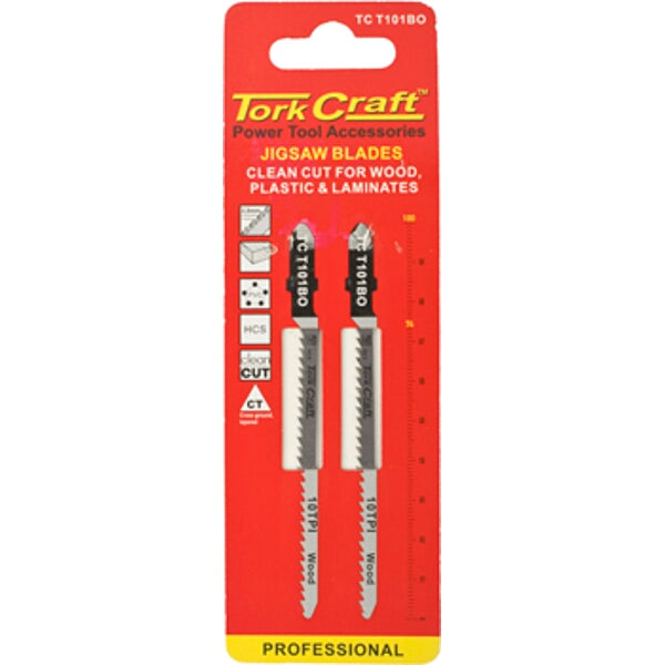 Tork Craft Jigsaw Blades T101BO: Clean Cut Wood, Laminates, & Plastic | Power Tool Accessories, 2-Pack