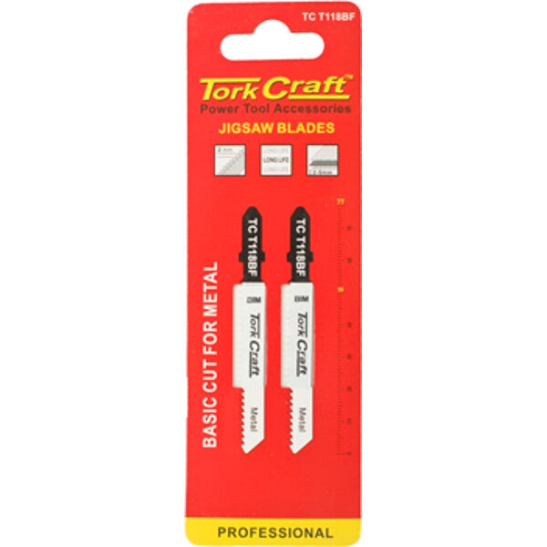 Tork Craft Jigsaw Blades Metal TC T118BF 12TPI (2-Pack) Basic Cut Professional Power Tool Accessories