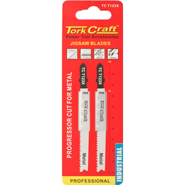 Tork Craft Jigsaw Blades for Metal TC T123X, Power Tool Accessories, Industrial Grade, Metal Cutting, Jigsaw Blade