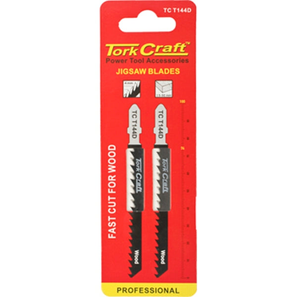 Tork Craft T144D Jigsaw Blades - Fast Cut for Wood, Professional Quality, 2-Piece Set