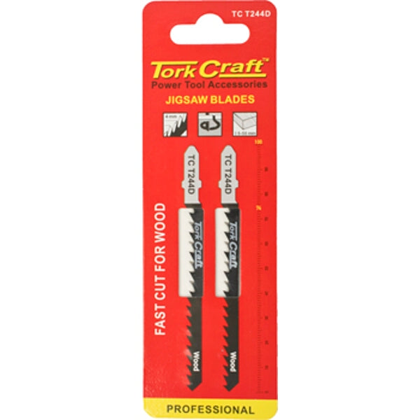 Tork Craft T244D Jigsaw Blades: Fast Cut Wood Blades (2-Pack) - Power Tool Accessories