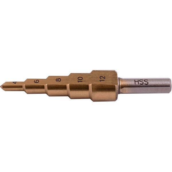 HSS Step Drill Bit 4-12mm - Steel Hole Drilling Tool