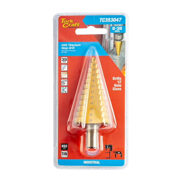Tork Craft Step Drill Hss 6 39 Mm M2 Carded Tc353047