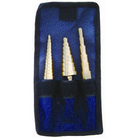 Step Drill Set (3 Piece): HSS, Multiple Sizes, Metal Hole Drilling, Countersinking Tool