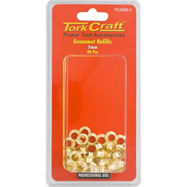 Tork Craft 7mm Grommet Refills (48 Pcs) - Power Tool Accessories, Professional Use Eyelets