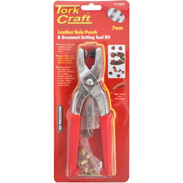 Tork Craft Leather Hole Punch & Grommet Setting Tool Kit 7mm