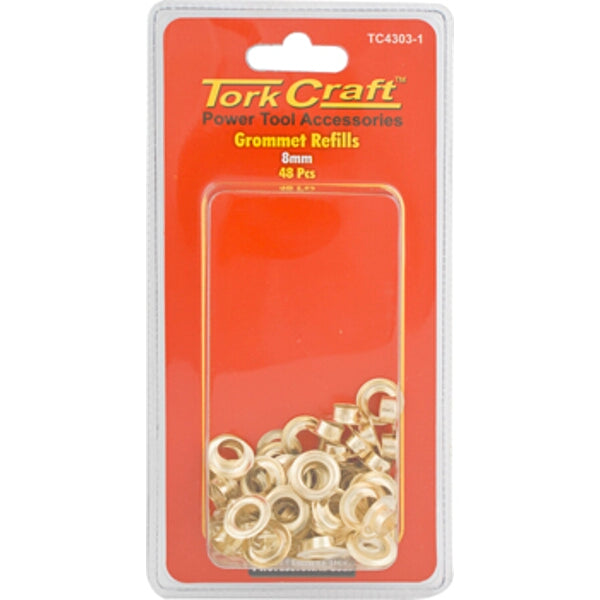 Tork Craft 8mm Grommet Refills - 48pcs Power Tool Accessories, Eyelets
