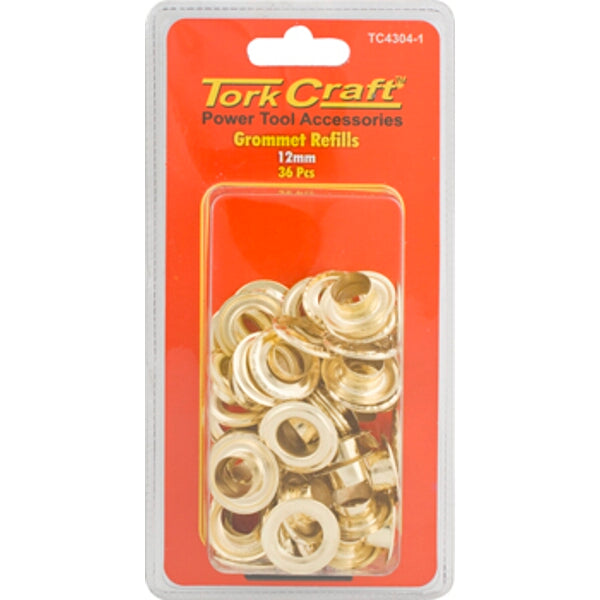 Tork Craft Grommet Refills 12mm 36 Pcs - Power Tool Accessories Eyelet Kit Replacement