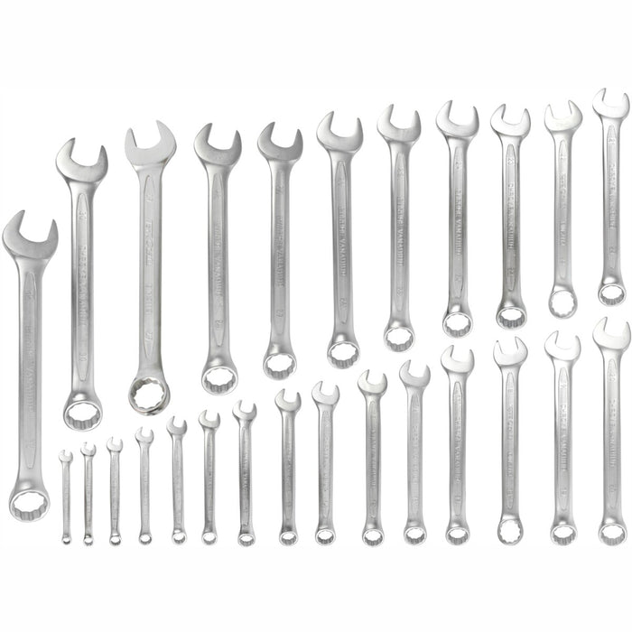 26-Piece Metric Combination Wrench Set - 6-32mm Chrome Vanadium Spanners, Mechanics Tools