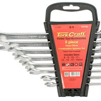 Tork Craft 8-Piece Deep Offset Combination Spanner Wrench Set (8-19mm). Metric Wrench Tool Kit. DIY, Auto Repair, Hand Tools. 