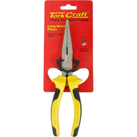 Tork Craft Long Nose Pliers 200mm - Yellow Handle Pliers for Precision Work