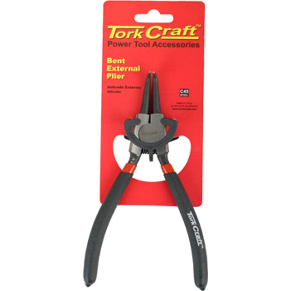 Tork Craft Bent External Circlip Pliers - Power Tool Accessory for Circlip Installation & Removal