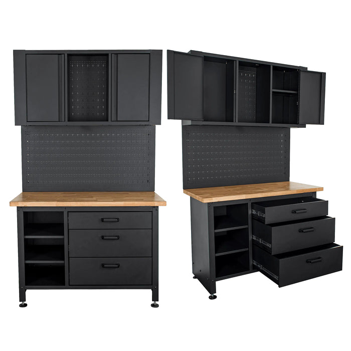 Tork Craft Wall Mount Metal Storage Unit 2000 X1200 Mm Cupboard/Peg Board/Work Benc Tc620100