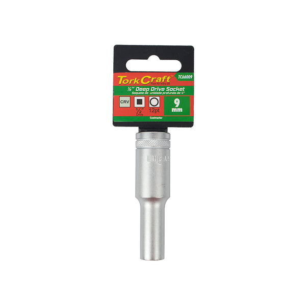 Tork Craft 9mm Deep Socket - 1/2" Drive, CRV Steel, 12 Point - TC66009
