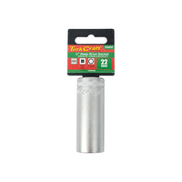 Tork Craft 22mm Deep Socket - 1/2 inch Drive, 12 Point - High-Quality CRV Steel - Durable Automotive Tool
