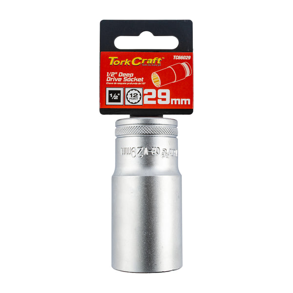Tork Craft Socket 29 Mm 1/2' Dr Deep Socket Crv 12 Point Tc66029
