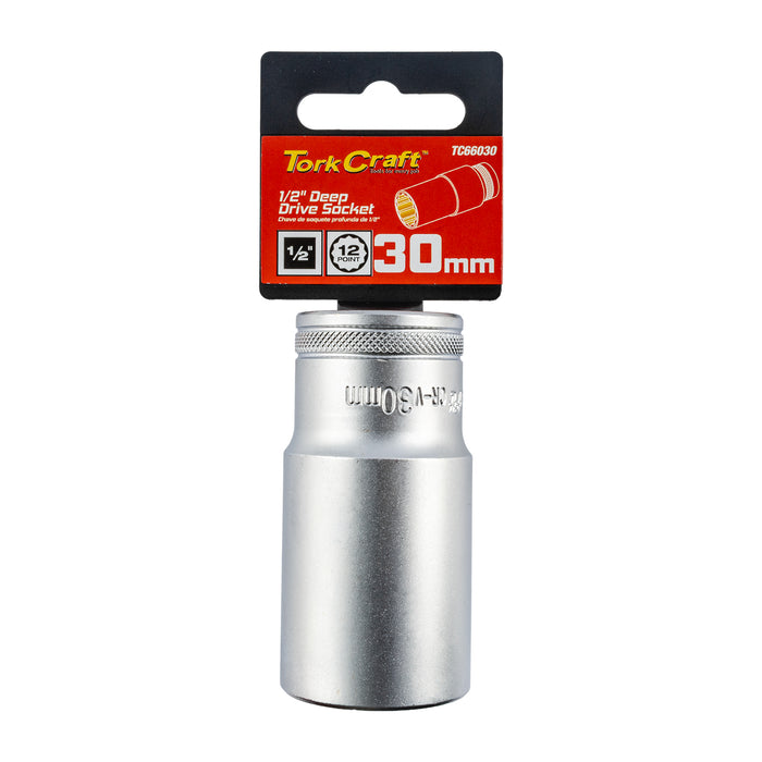 Tork Craft Socket 30 Mm 1/2' Dr Deep Socket Crv 12 Point Tc66030