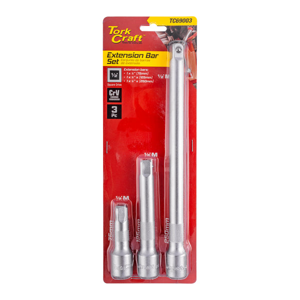 EXTENTION BAR 3PC SET 1/2��� 75/125/250MM��SOCKET