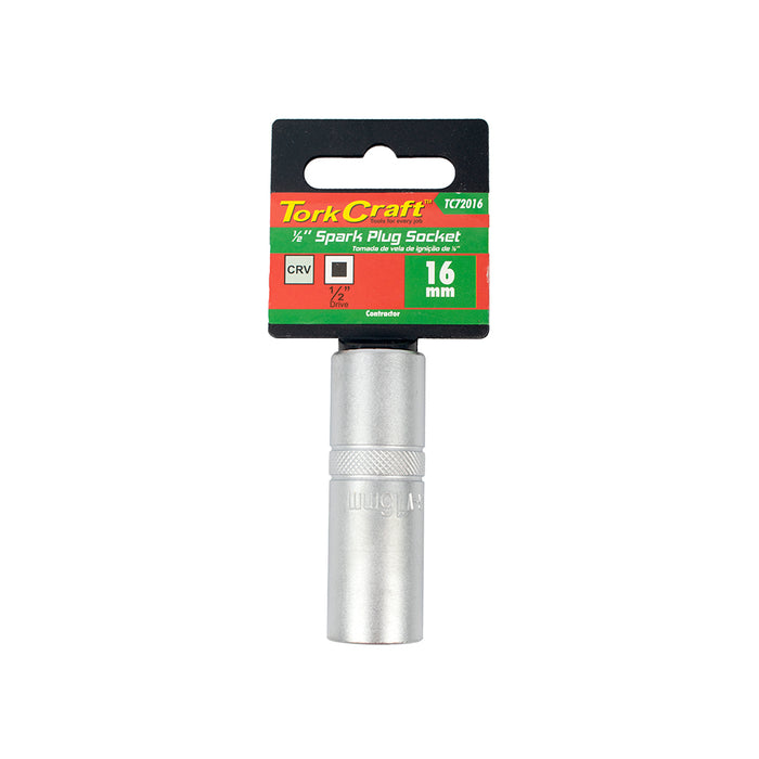 TorkCraft Spark Plug Socket 16mm, 1/2 Inch Drive CRV Steel - Chavda.com