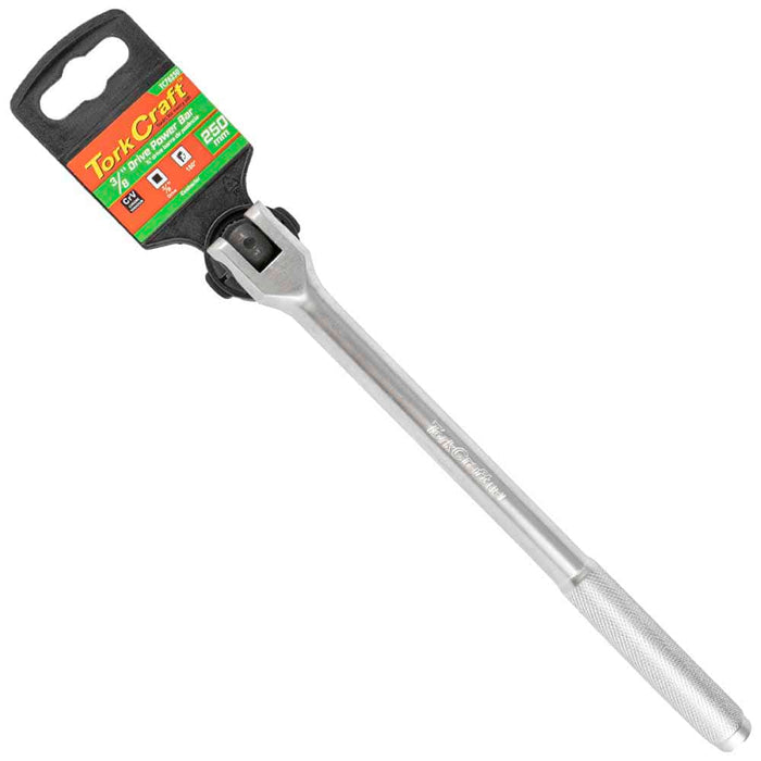 Tork Craft Power Bar 3/8'm Drive 250 Mm Swivel Head Steel Handle Socket Tc76250